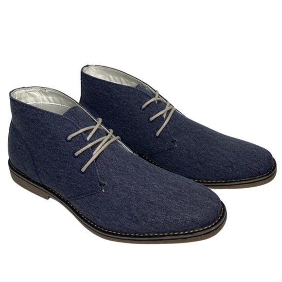 Sonoma Cameron Denim Fabric Chukka Boots (Size:13, Color:Blue/Gray/Black) - Picture 1 of 5